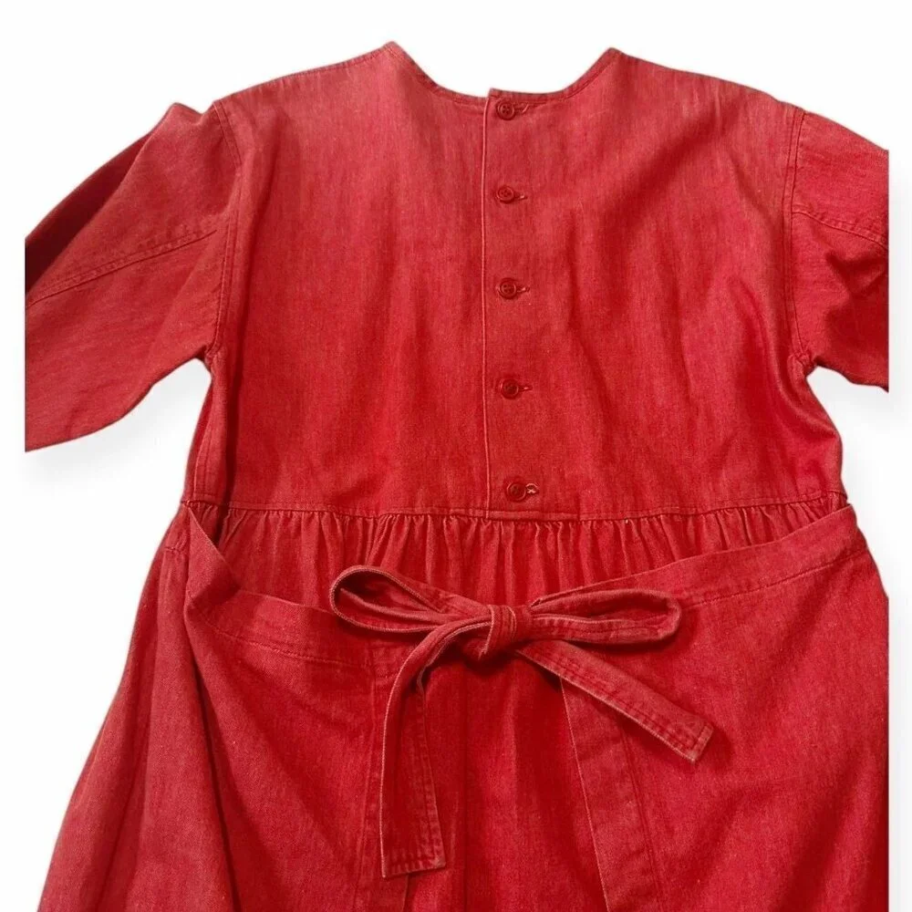 "I.S." ISSEY SPORT Red Midi Dress, Size M,  Rare from Vintage 80S - Picture 9 of 16